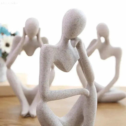 Abstract Thinker Sculpture – Modern Resin Art Piece for Creative Home Decoration