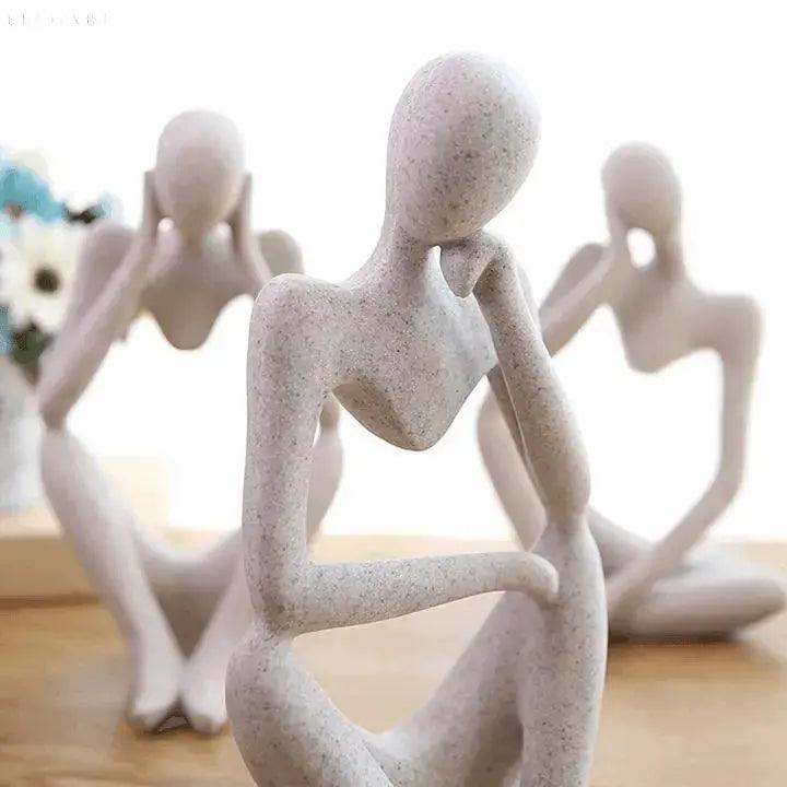MindSculpt – Abstrakt Tænker Skulptur i Moderne Resindesign