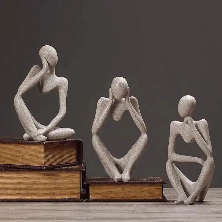 MindSculpt – Abstrakt Tænker Skulptur i Moderne Resindesign