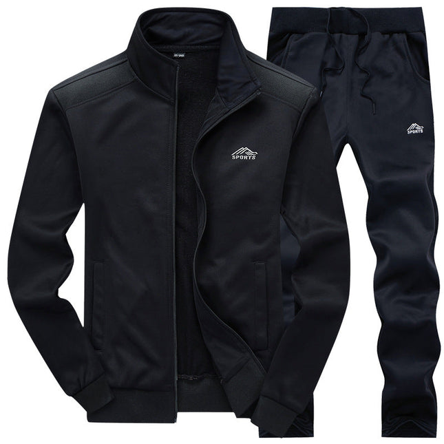 Men’s Tracksuit Set – Slim-Fit Polyester Jacket & Pants with Modern Sporty Design