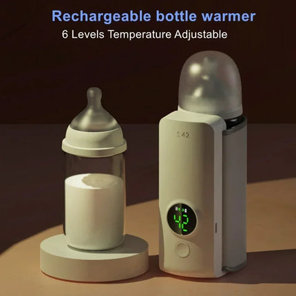 Portable Bottle Warmer – Smart Rechargeable Baby Milk Heater with Temperature Control