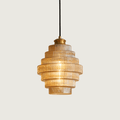 Suspension en verre – design en forme de bouteille avec finition en laiton et esthétique vintage élégante