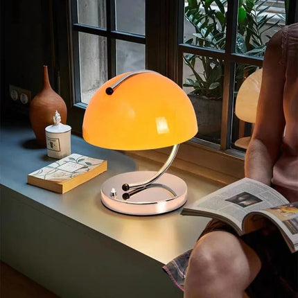 Glass Table Lamp – Modern Mushroom Design with Soft Ambient LED Lighting