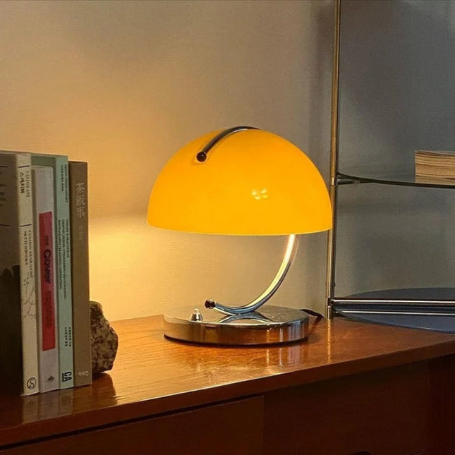Glass Table Lamp – Modern Mushroom Design with Soft Ambient LED Lighting