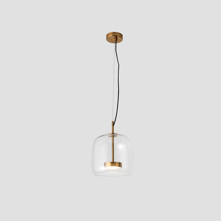 LED Pendant Lamp – Retro Metal and Glass Design with Soft Warm Ambient Lighting
