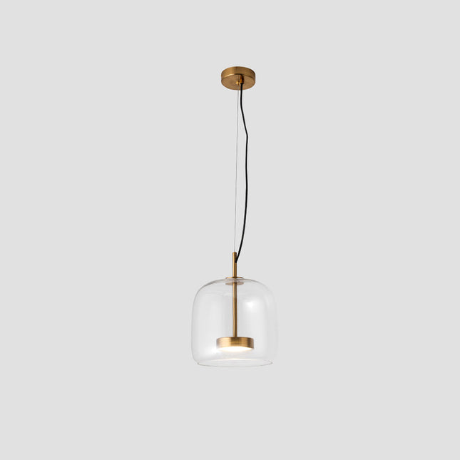 LED Pendant Lamp – Retro Metal and Glass Design with Soft Warm Ambient Lighting