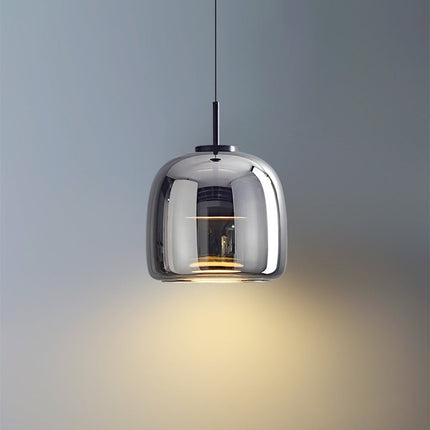 LED Pendant Lamp – Retro Metal and Glass Design with Soft Warm Ambient Lighting