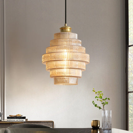 Glass Pendant Light – Bottle-Shaped Design with Brass Finish & Elegant Vintage Aesthetic
