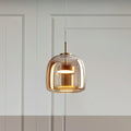 Suspension LED – Design rétro en métal et verre avec éclairage d'ambiance doux et chaud