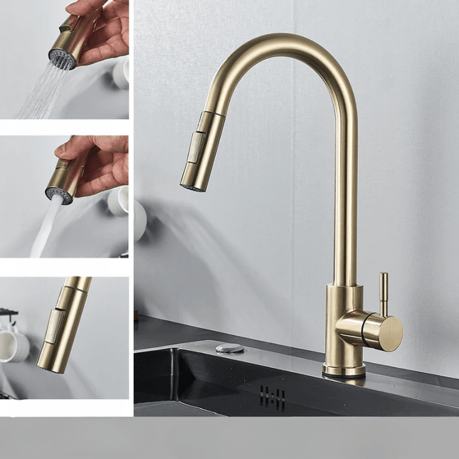 Kitchen Faucet – Flexible Spout with Single-Lever Control & Durable Brass Construction