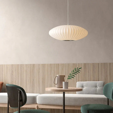 Silk Pendant Lamp – Japandi-Inspired Design with Soft Ambient Glow