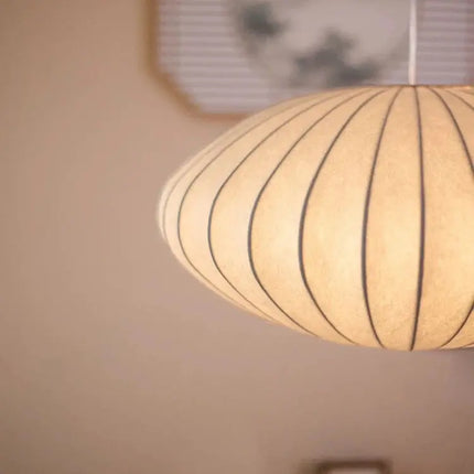 Silk Pendant Lamp – Japandi-Inspired Design with Soft Ambient Glow