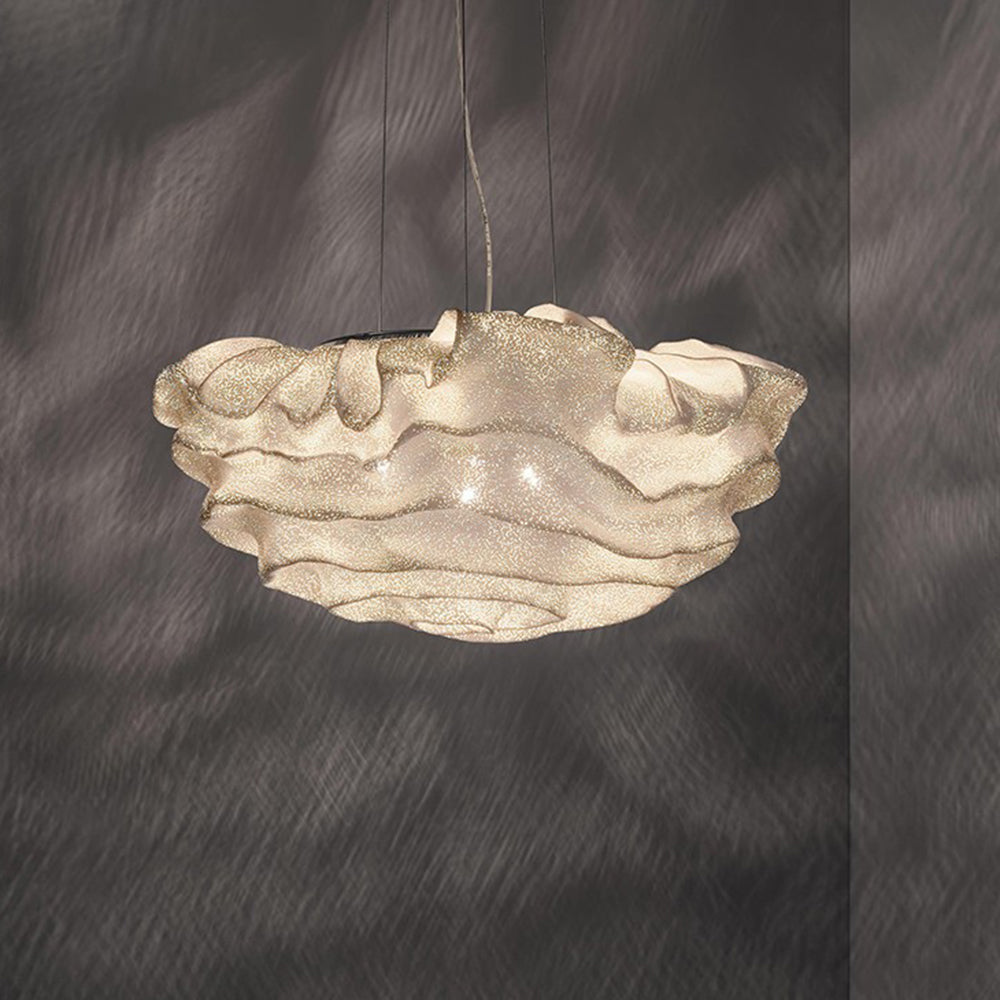 FloralAura - Elegant Blomster-LED-pendel i Hvidt Metal