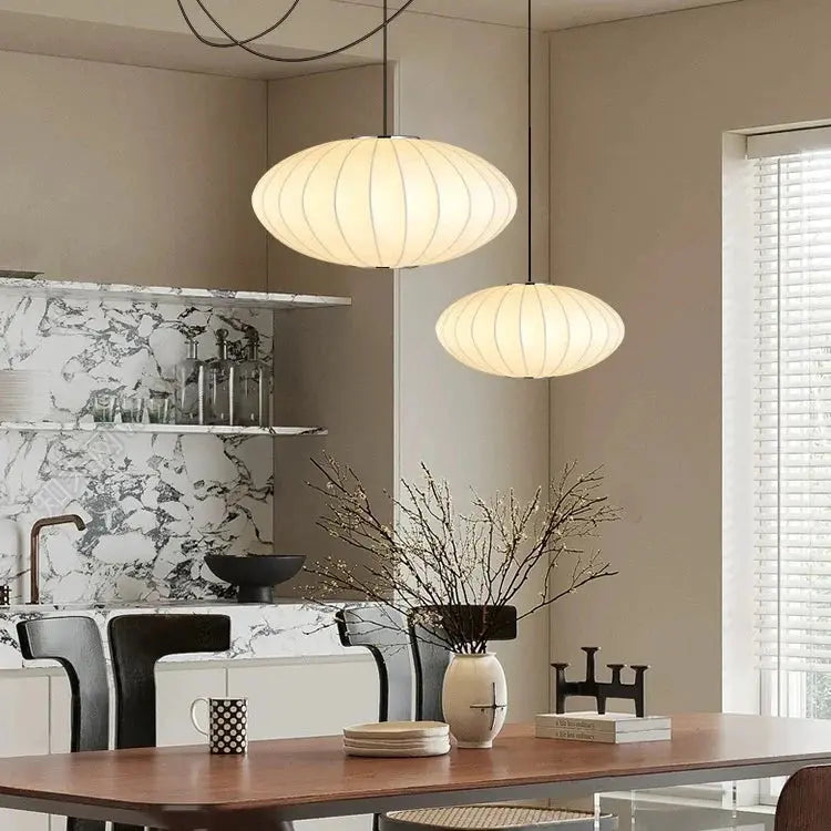 TsukiyoAura – Japandi Loftslampe med Blødt Stemningslys
