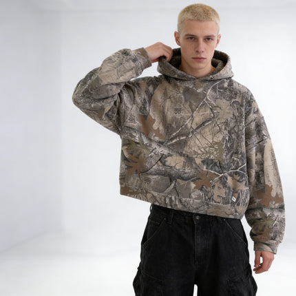 Camo Hoodie – Oversized Zip-Up Jacket with Hood and Relaxed Fit