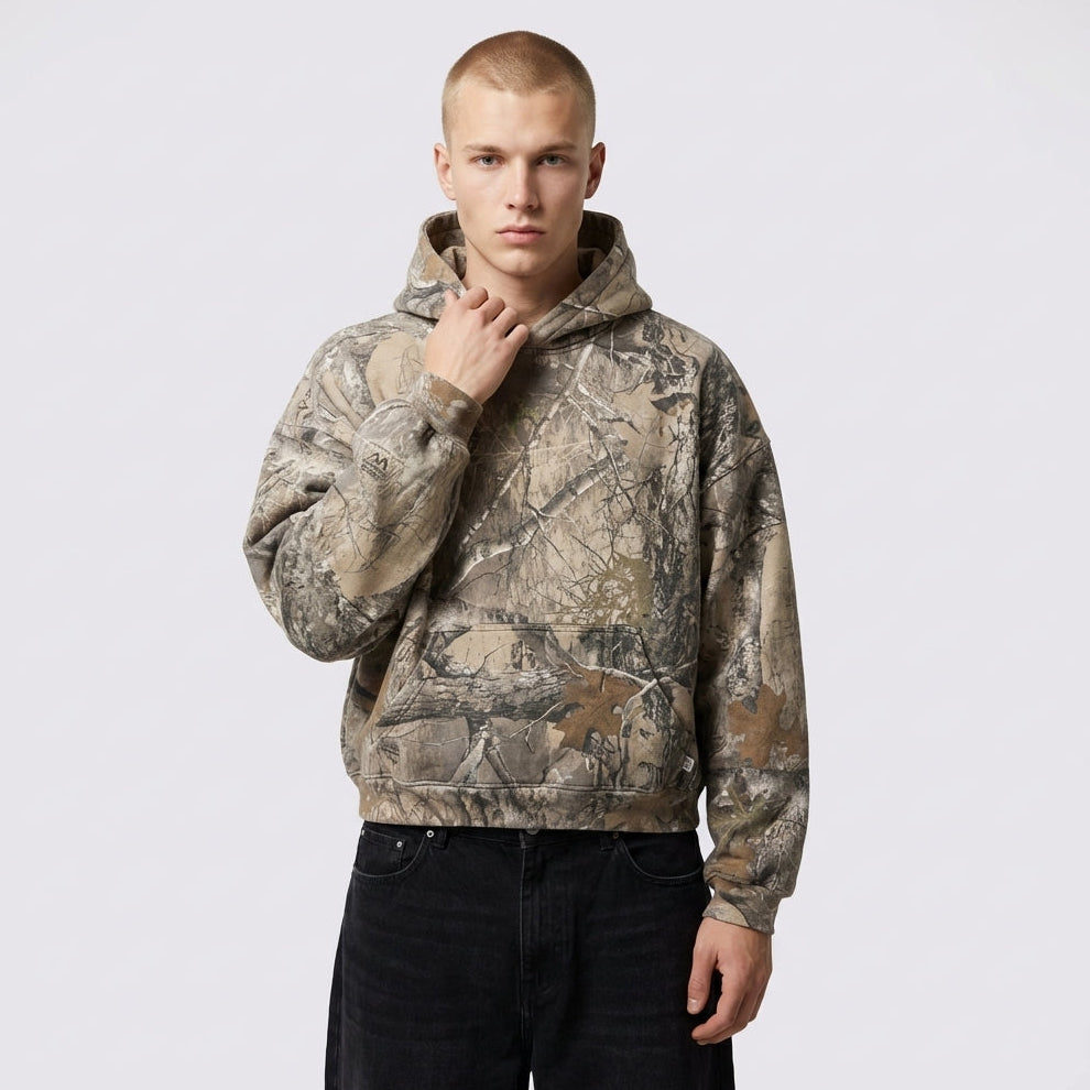 Camo Hoodie – Oversized Zip-Up Jacket with Hood and Relaxed Fit