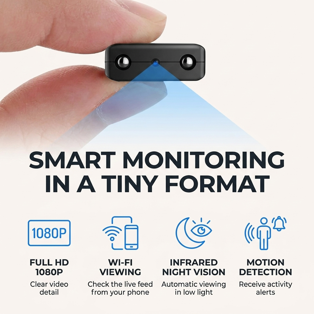 Mini caméra de sécurité – Sans WiFi, vision nocturne et détection de mouvement