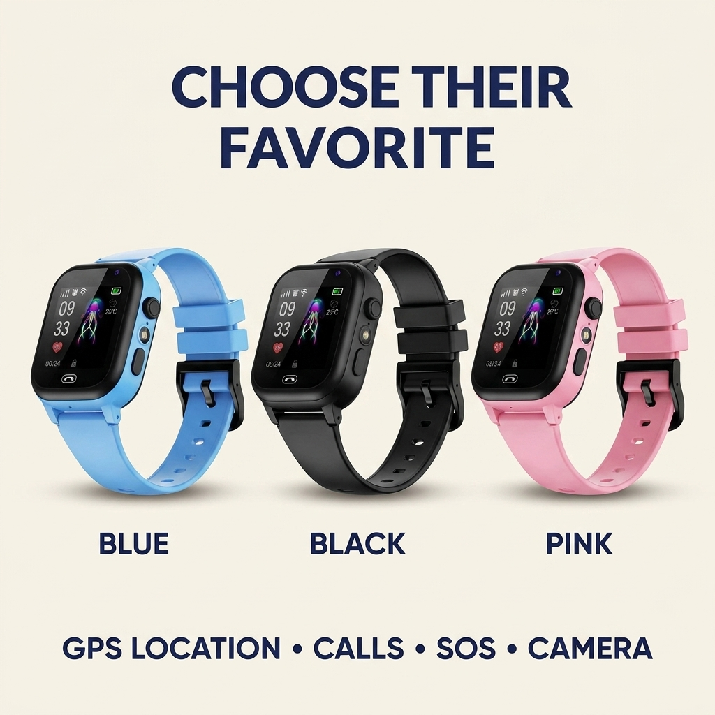Slim GPS-horloge voor kinderen – 4G-bellen, SOS-knop & realtime GPS-tracking