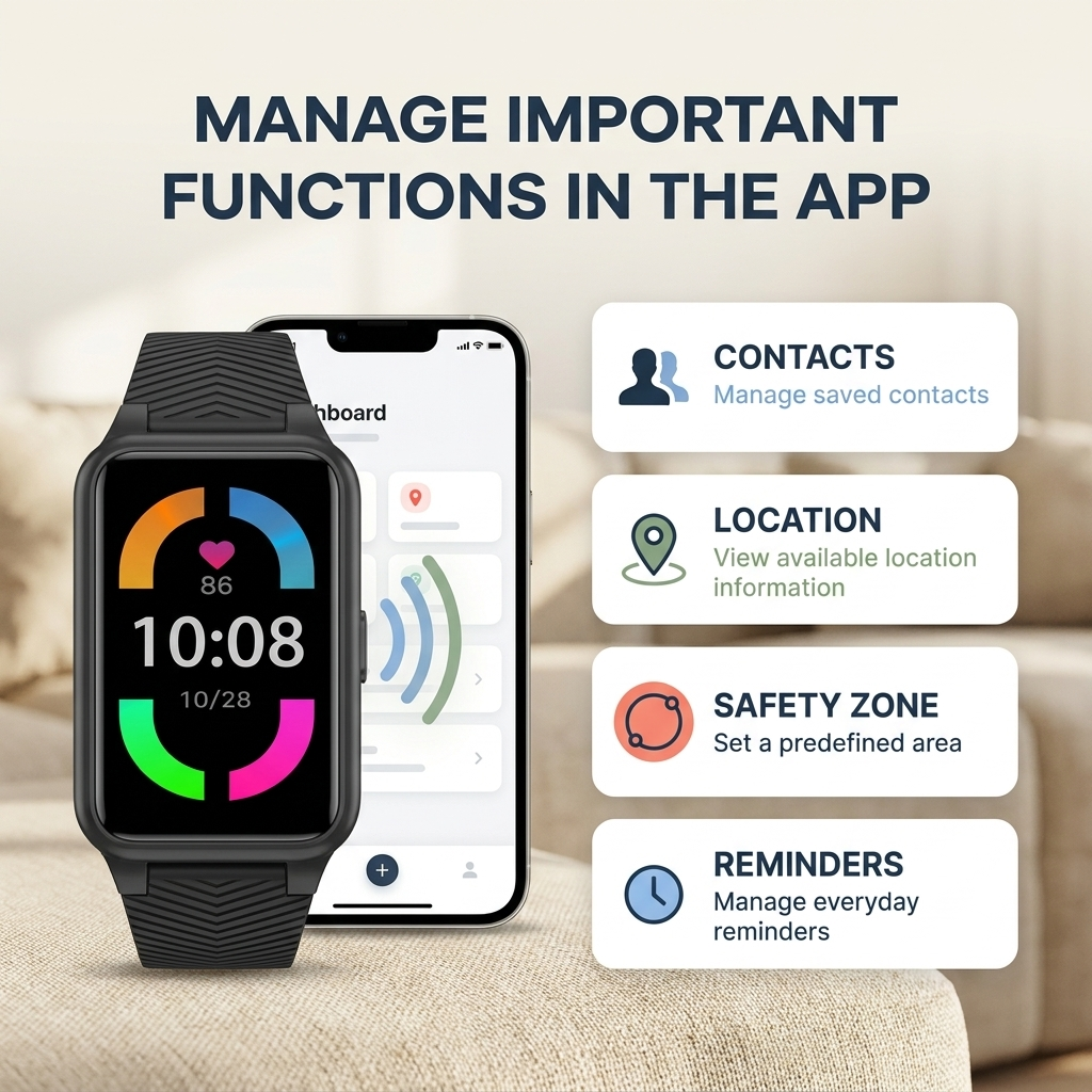 Montre connectée senior – Suivi GPS 4G, détection de chute et appel SOS