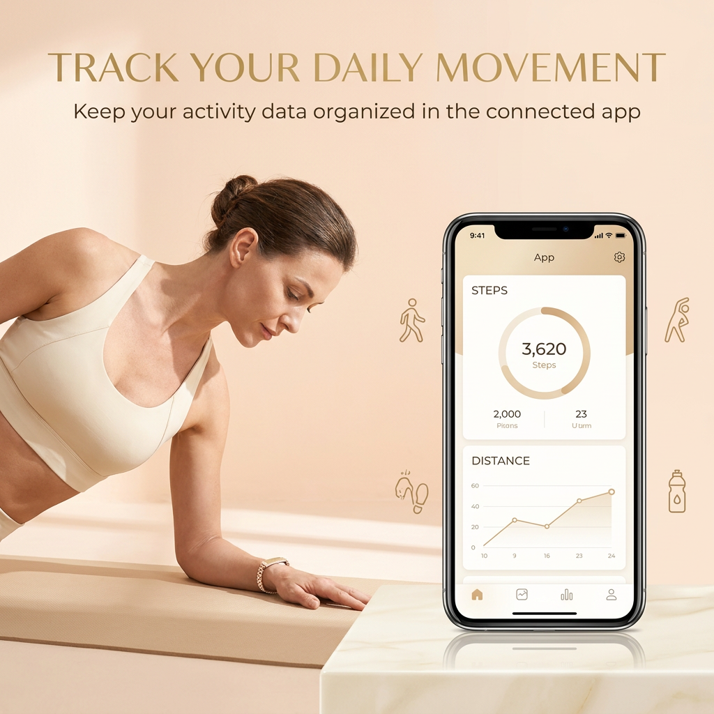 Women's Fitness Tracker – Slim Bracelet with Step and Sleep Logging