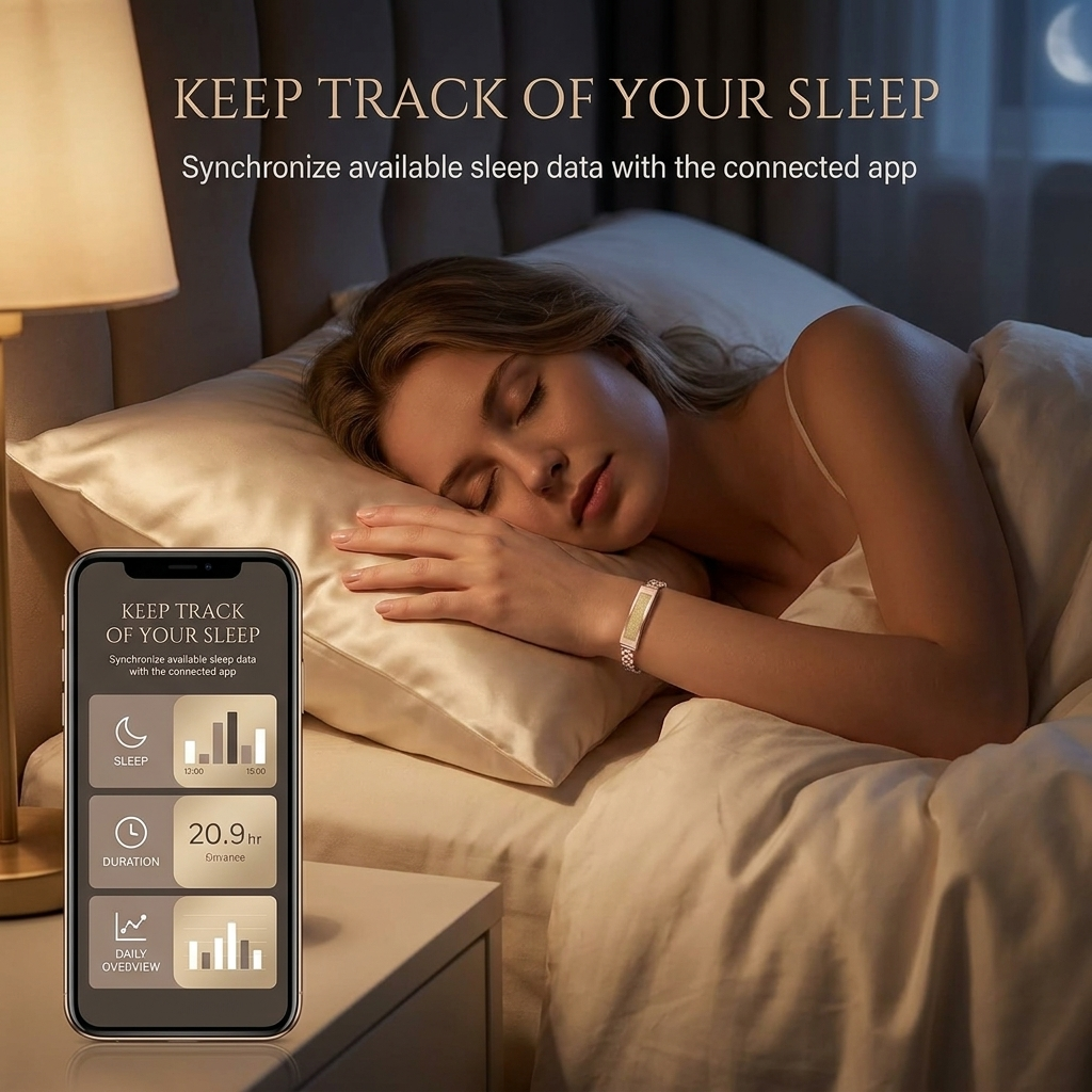 Women's Fitness Tracker – Slim Bracelet with Step and Sleep Logging