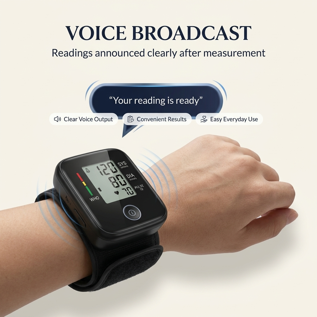 Digital Wrist Blood Pressure Monitor – Automatic Home Monitor with LED Display