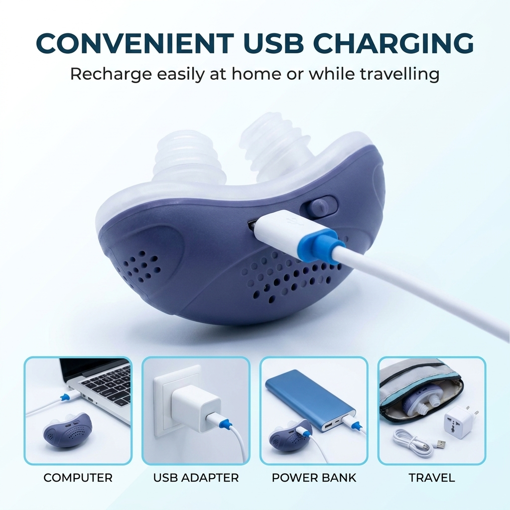 Portable Airflow Device – Compact, Silent Micro Air-Pump with Comfortable Nose Design