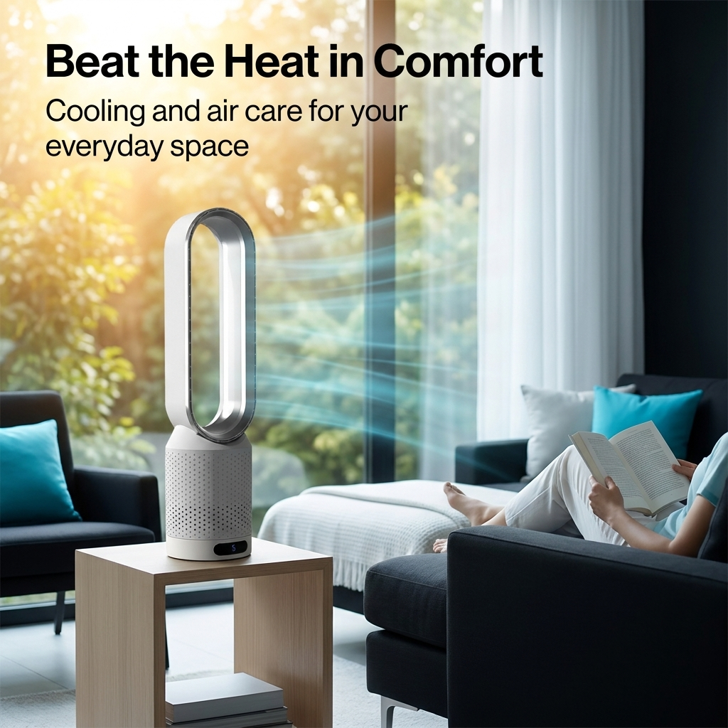 AirPure 3-in-1 Air Cooler with HEPA Filtration, UV Purification and Quiet Whole-Room Cooling