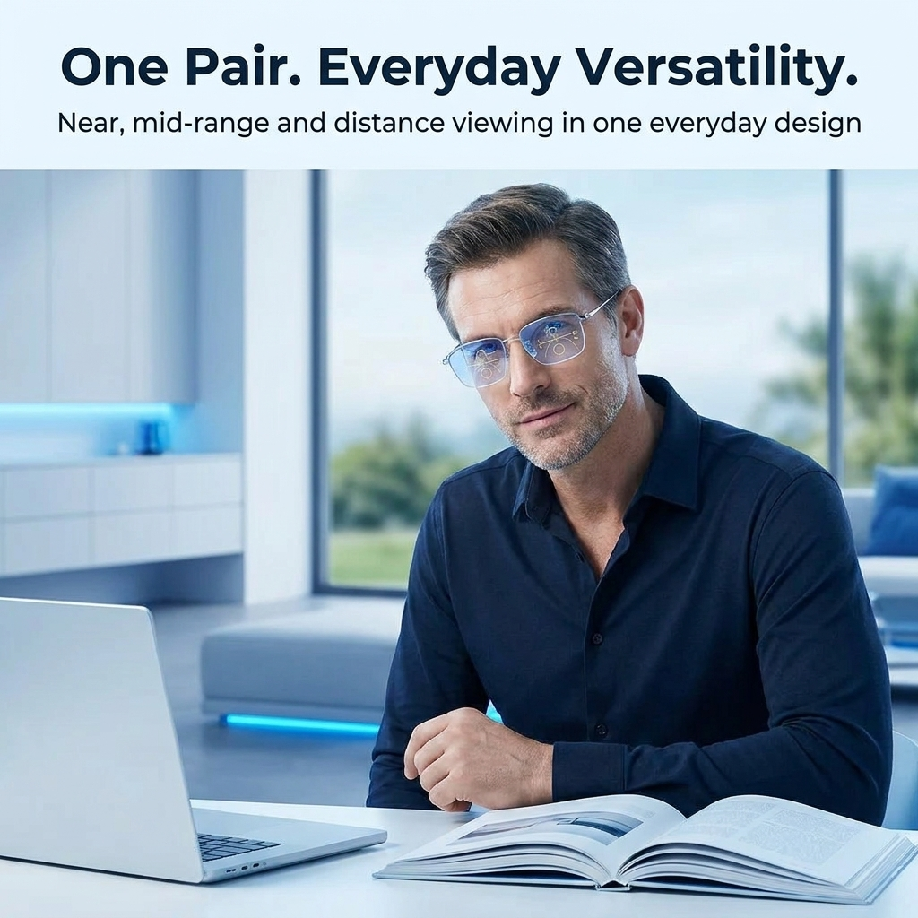 Progressive Multifocal Glasses – Blue Light Photochromic Reading Glasses