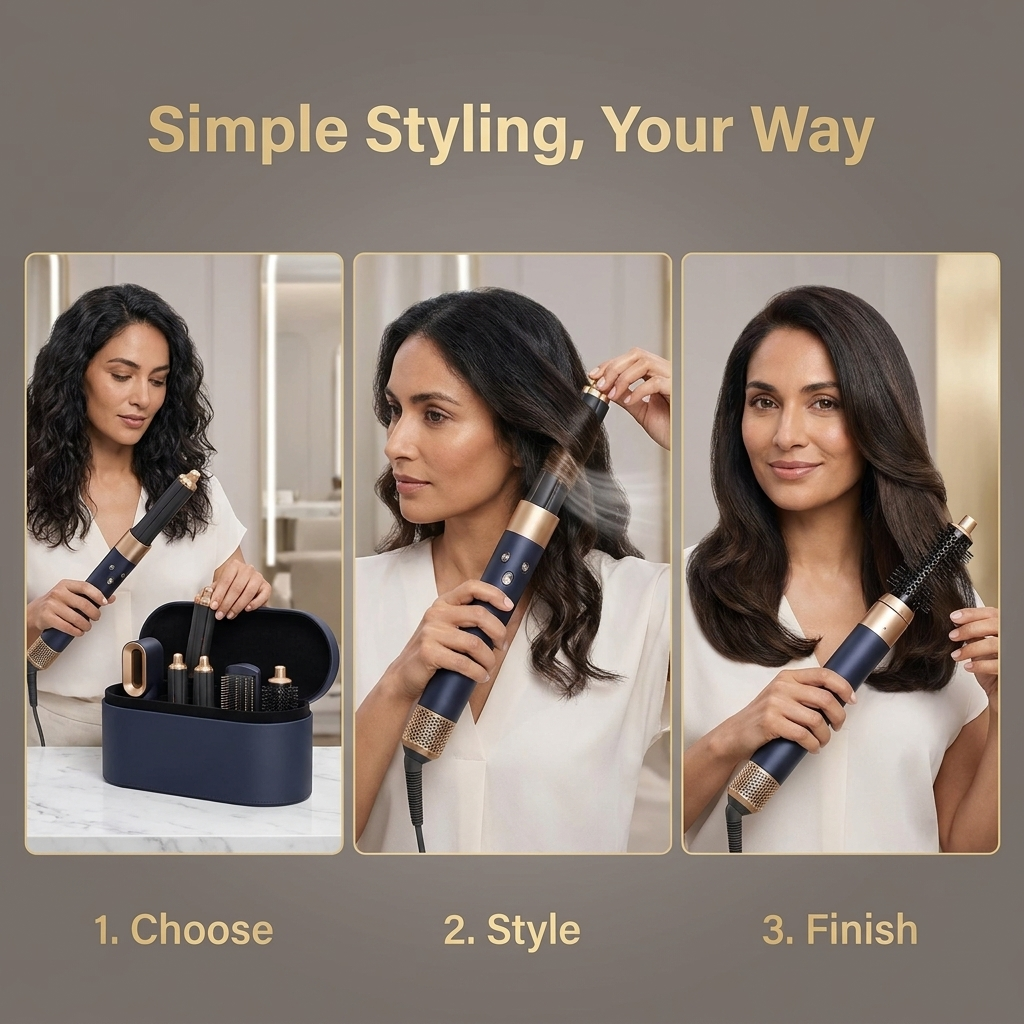 5-in-1 Hair Styler – Powerful 1000W Tool with Ionic Technology & Versatile Attachments