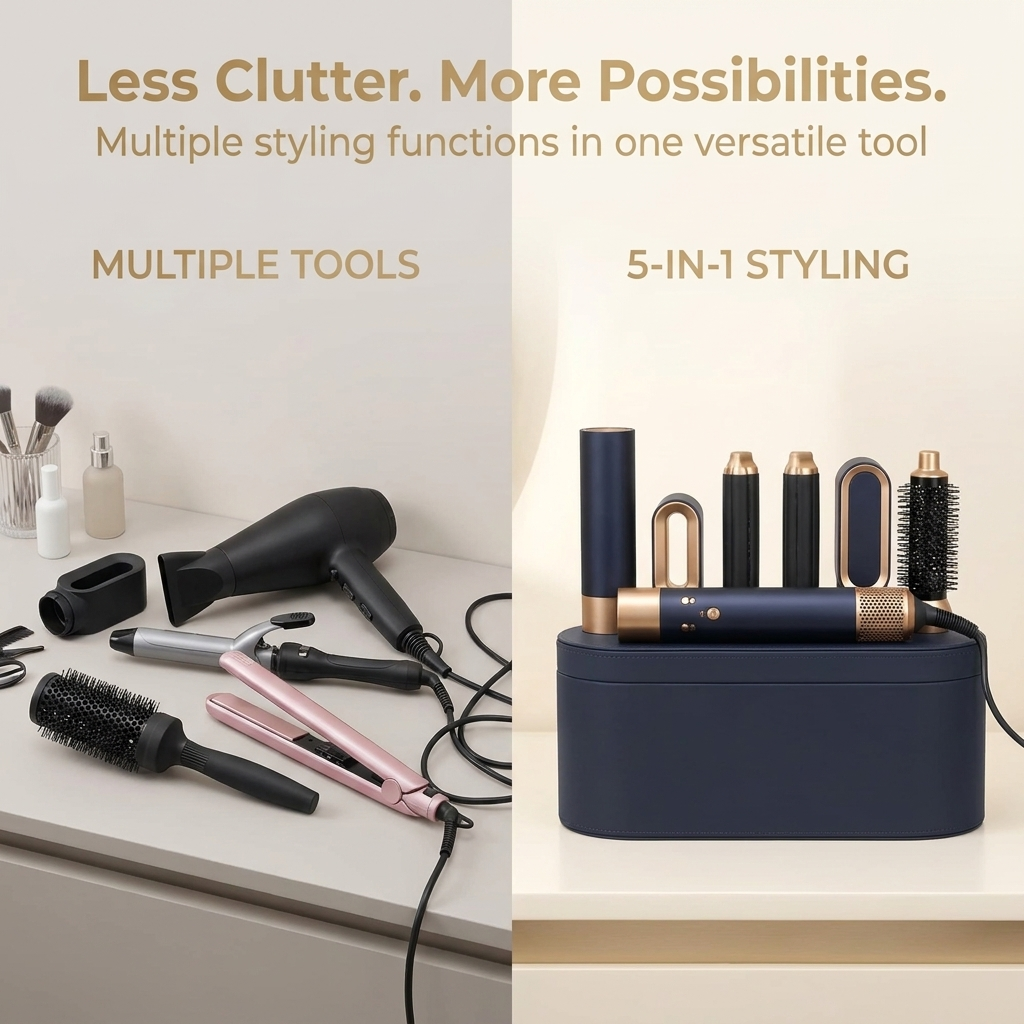 5-in-1 Hair Styler – Powerful 1000W Tool with Ionic Technology & Versatile Attachments
