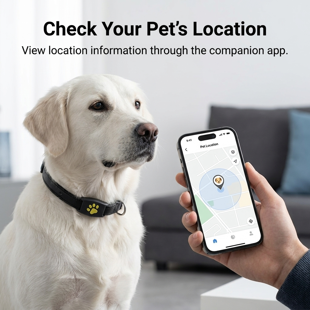Pet Tracker for Dogs & Cats – Compact Collar Tag with App Location & Long Battery Life