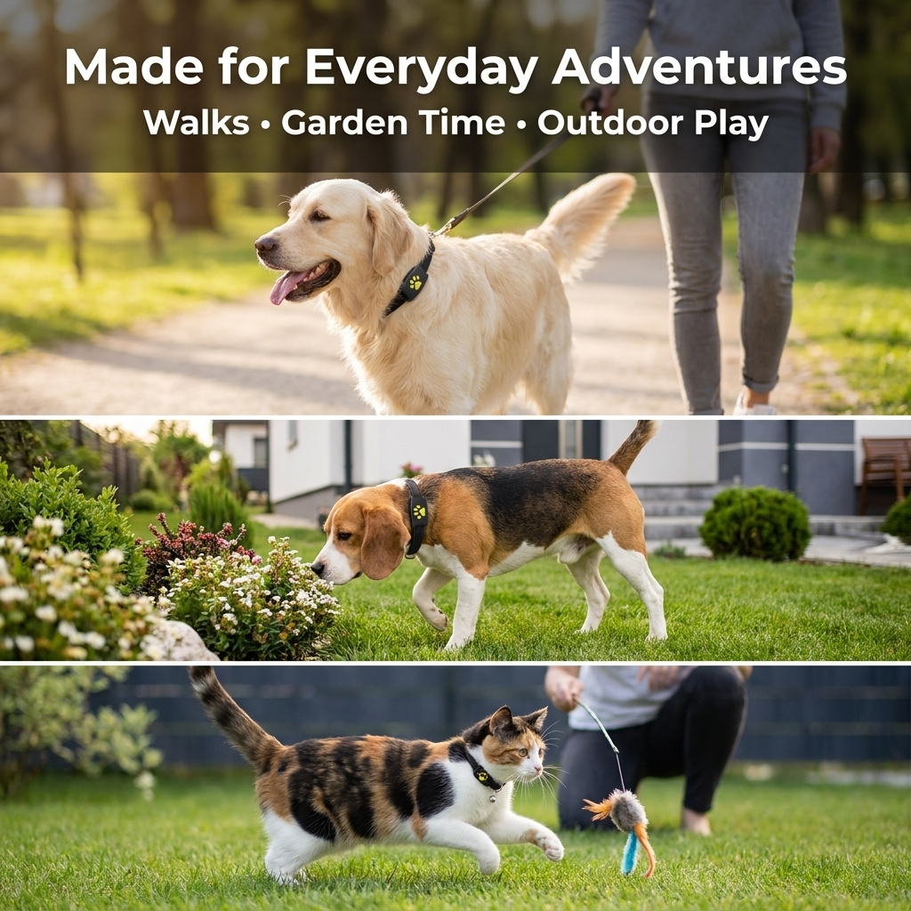 Pet Tracker for Dogs & Cats – Compact Collar Tag with App Location & Long Battery Life