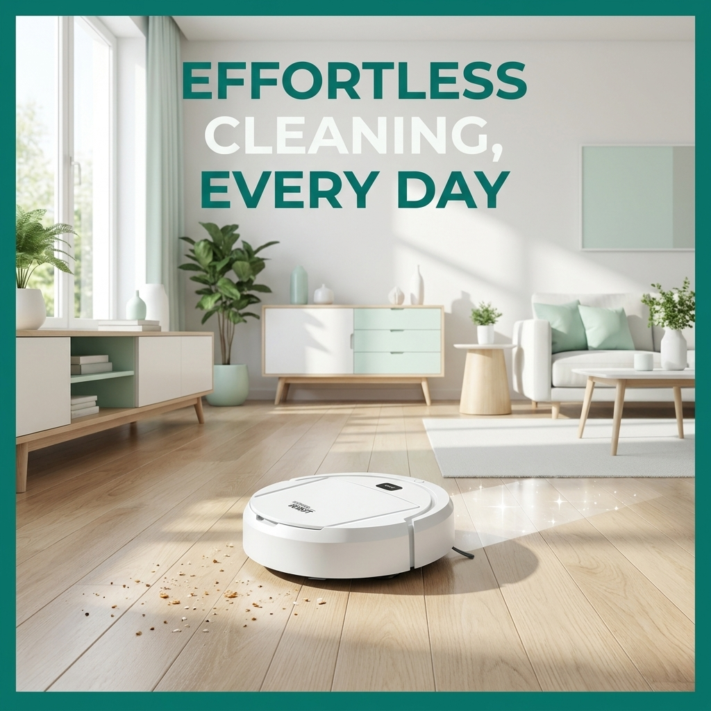 Robot Vacuum and Mop Combo – 3-in-1 Compact Cleaner for Hard Floors