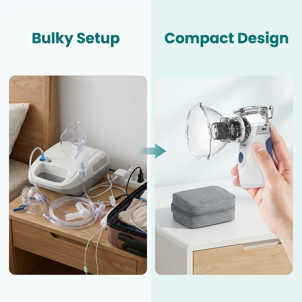 Nébuliseur ultrasonique portable – Rechargeable, brume fine et design compact  