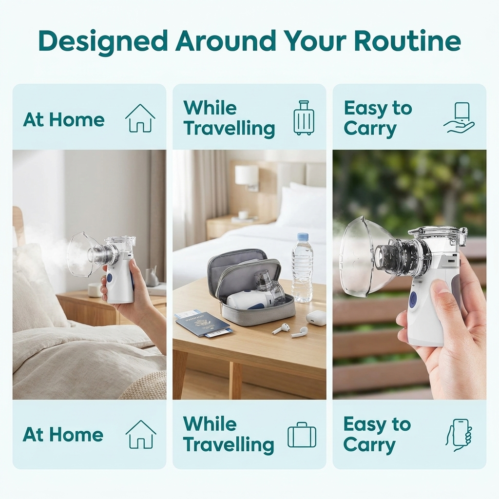 Nébuliseur ultrasonique portable – Rechargeable, brume fine et design compact  