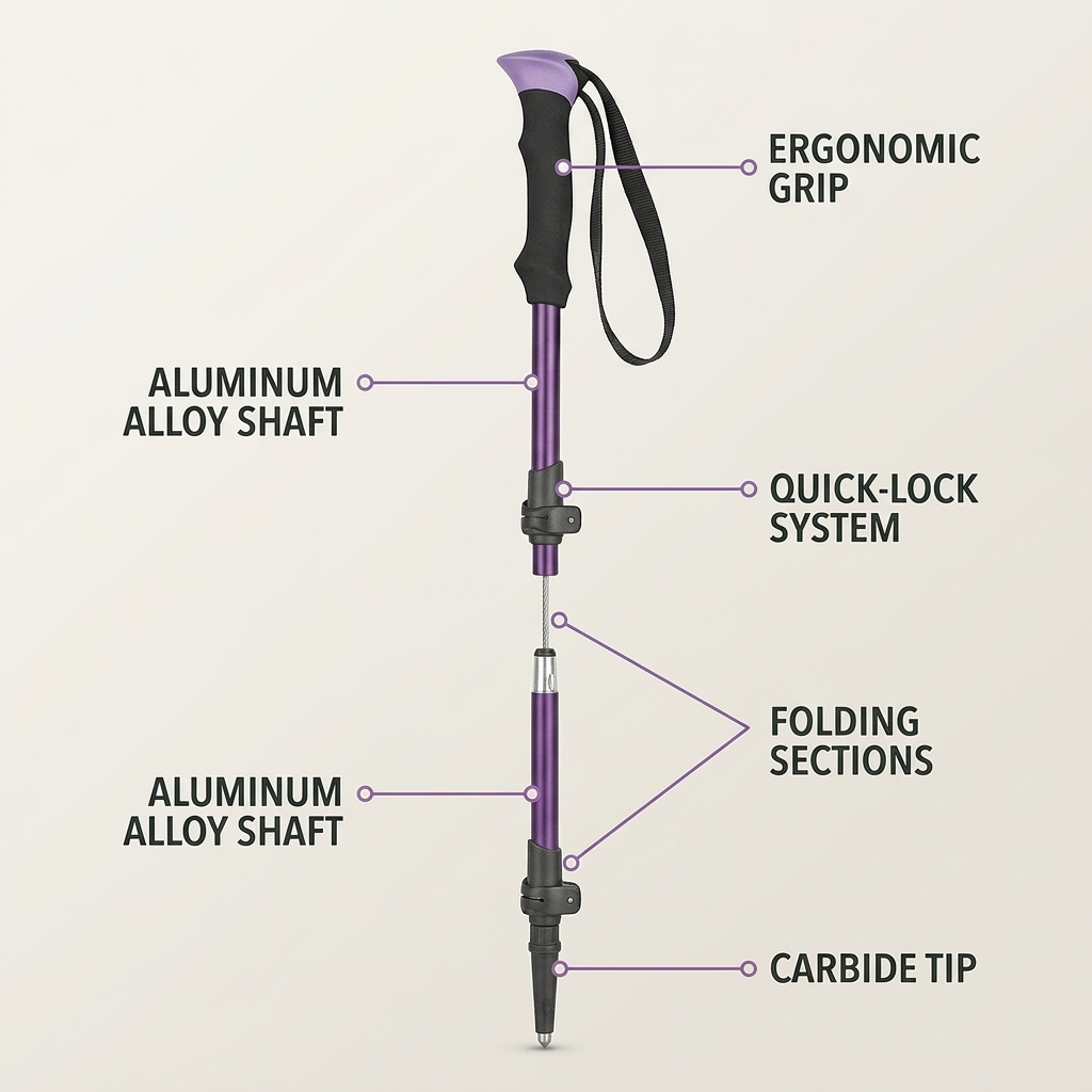 Trekking Poles – Fold to 35 cm and Adjust From 110 to 135 cm