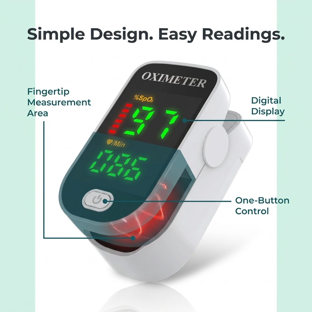 Oxymètre de pouls à doigt – Moniteur rechargeable SpO2 et fréquence cardiaque