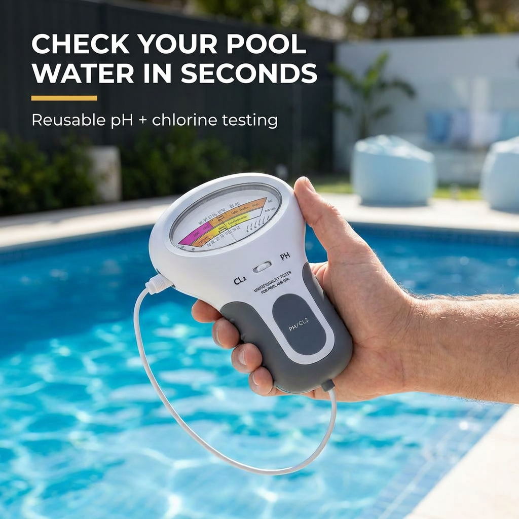 Pool Water Tester – pH and Chlorine Readings with a Probe
