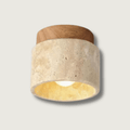 Lumière en travertin montée au plafond avec LED intégrée chaude et design naturel minimaliste
