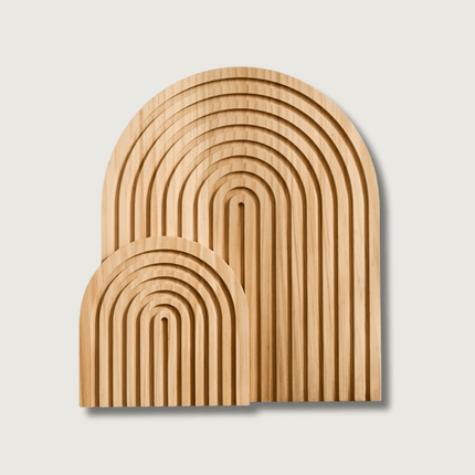 Wooden Wall Decoration – Minimalist Arch Design with Natural Texture & Versatile Display Use