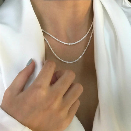 Silver Necklace – Minimalist 925 Sterling Design with Elegant High-Polish Finish