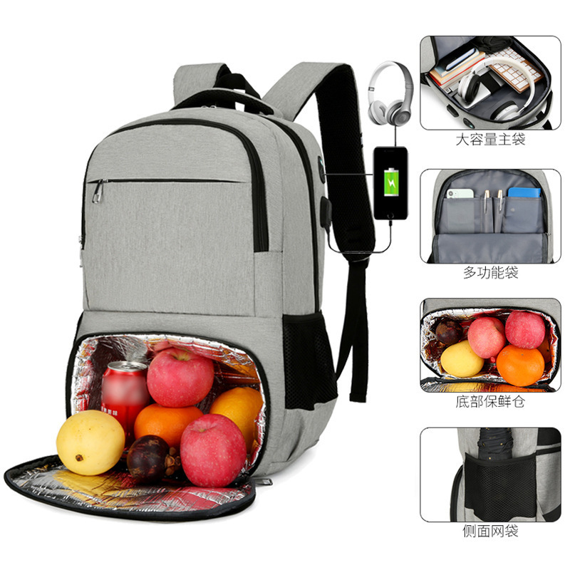 Laptop Backpack with Lunch Compartment – 17.3-Inch Travel Bag with USB Port