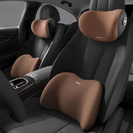 Ergonomic Car Cushion Set – Memory Foam Lumbar & Neck Support for Comfortable Driving