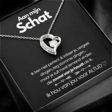 Heart Pendant Necklace – Elegant Design with Sparkling Zirconia & Adjustable Chain