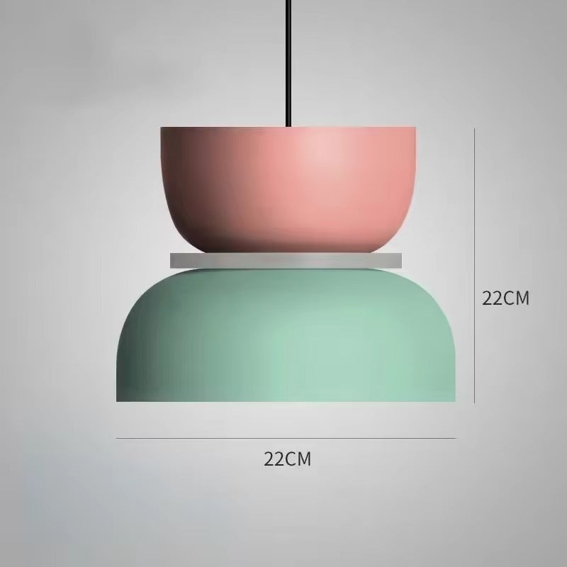 Suspension scandinave – design moderne inspiré des macarons avec illumination d’ambiance douce