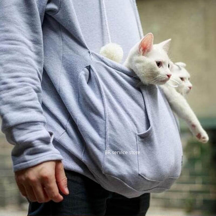 Cat Holder Hoodie – Soft Pullover with Integrated Pet Pouch for Cozy Indoor Comfort