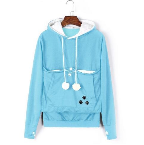 Sweat à capuche porte-chat – pull doux avec poche intégrée pour animal de compagnie pour un confort intérieur douillet