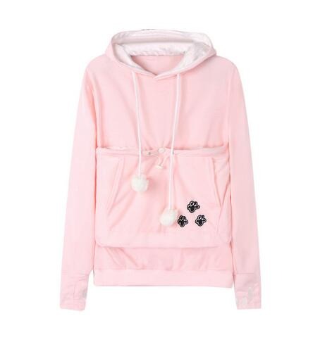 Sweat à capuche porte-chat – pull doux avec poche intégrée pour animal de compagnie pour un confort intérieur douillet