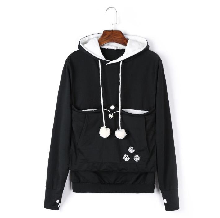 Cat Holder Hoodie – Soft Pullover with Integrated Pet Pouch for Cozy Indoor Comfort